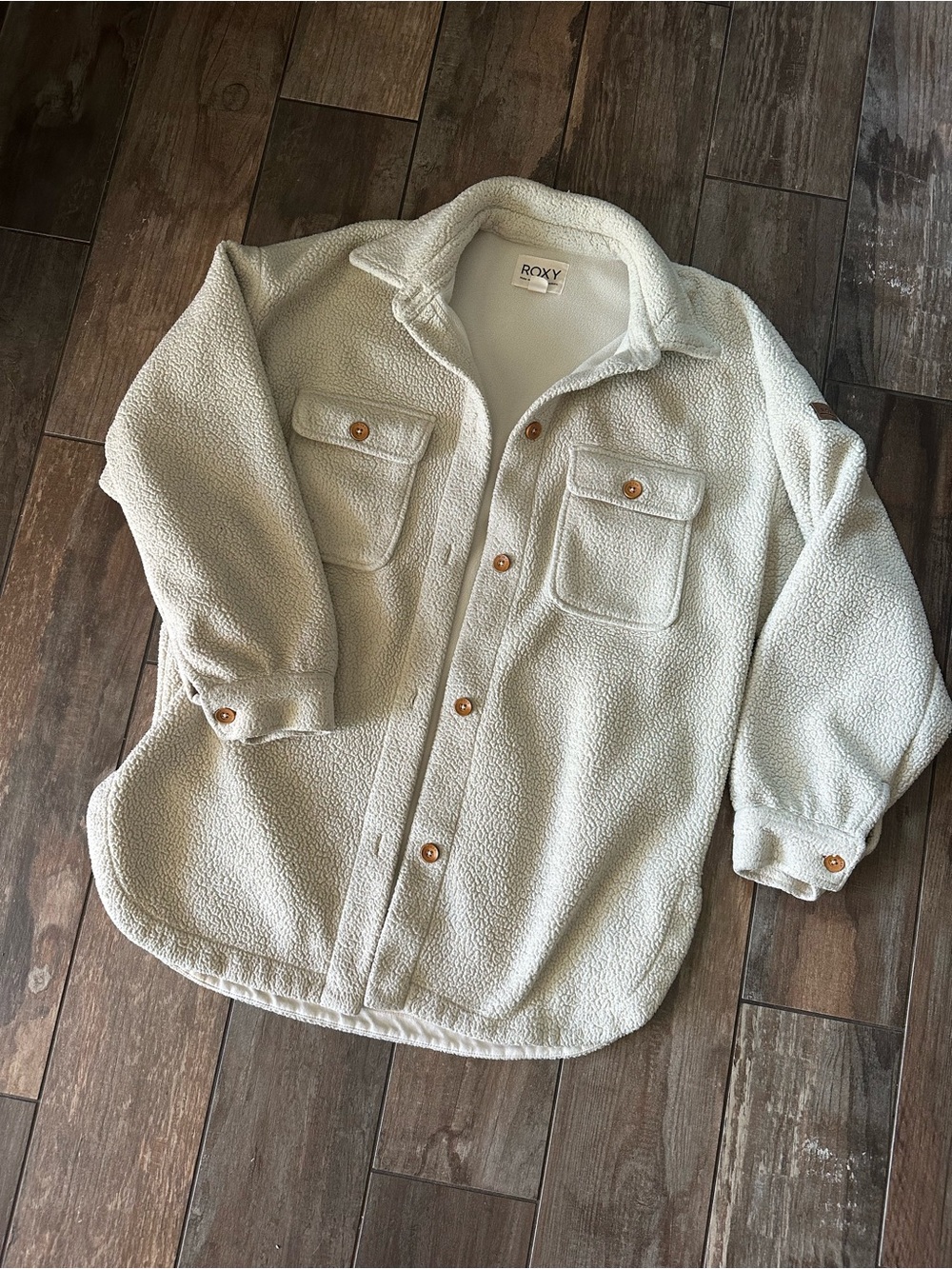 Roxy Cream Fleece Shacket Small